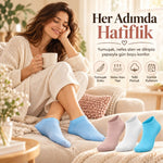 Kadın Yıkamalı Dikişsiz Patik Çorap 6'lı Kutulu Set | Renkli Günlük Sneaker Çorabı Hediyelik Paketi!