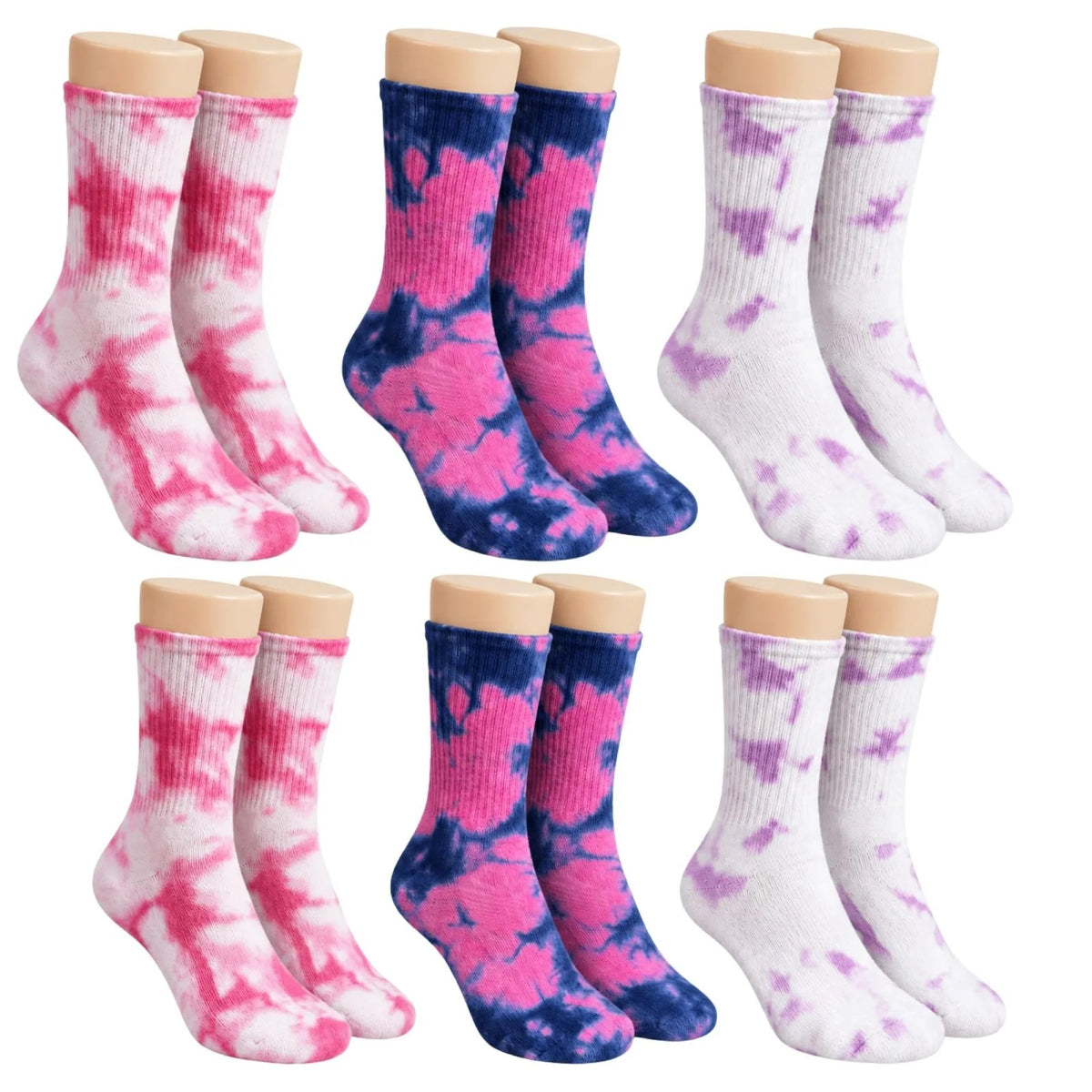 Unisex Batik Desenli Çorap 6'lı Set Pamuklu Renkli Uzun Soket Dikişsiz Nefes Alan Günlük Spor Çorabı