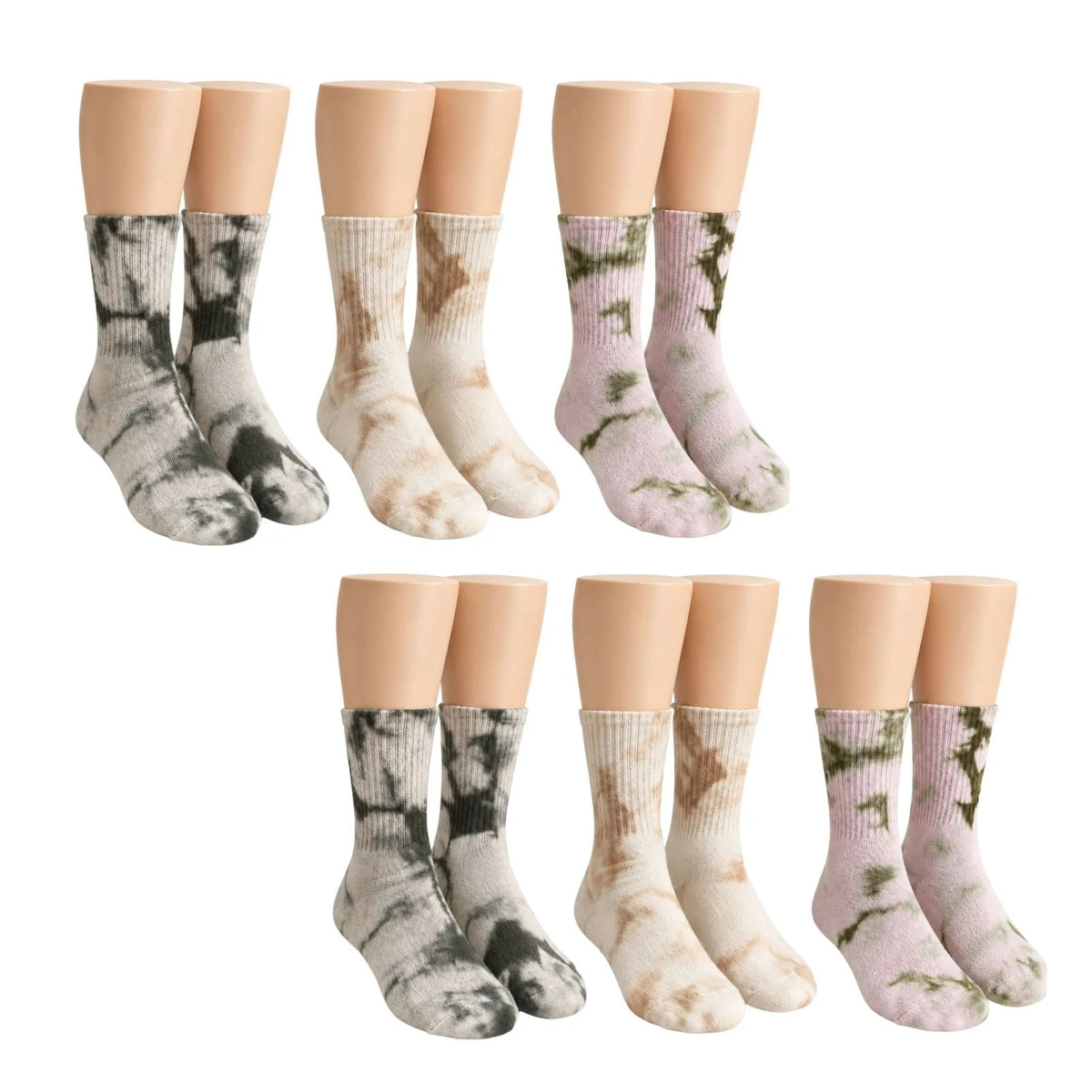 Unisex Batik Desenli Çorap 6'lı Set Pamuklu Uzun Soket Dikişsiz Nefes Alan Günlük Spor Konfor Çorabı