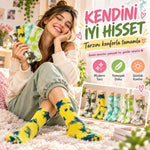 Unisex Batik Desenli Çorap 5'li Set Pamuklu Renkli Uzun Soket Dikişsiz Nefes Alan Günlük Spor Çorabı