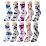 Unisex Batik Desenli Çorap 10'lu Set Pamuklu Renkli Uzun Soket Dikişsiz Nefes Alan Günlük Spor Çorabı
