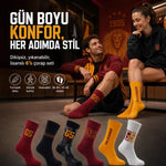 Galatasaray Lisanslı Yetişkin Çorap 6’lı Set – Kadın Erkek GS Taraftar Çorabı, Dikişsiz ve Esnek