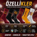 Galatasaray Lisanslı Yetişkin Çorap 6’lı Set – Kadın Erkek GS Taraftar Çorabı, Dikişsiz ve Esnek