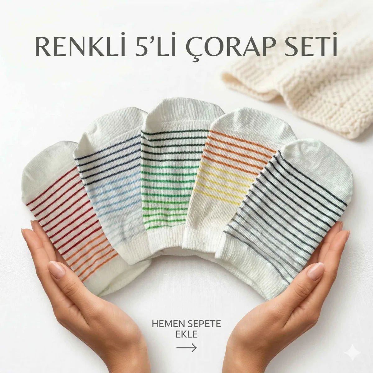 Bebek ve Çocuk Renkli Çizgili Patik Çorap 5’li Set | Esnek, Yumuşak ve Rahat Günlük Çorap 0-12 Ay – 5-6 Yaş