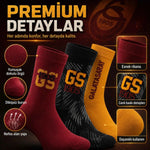 Galatasaray Lisanslı Yetişkin Çorap 6’lı Set – Kadın Erkek GS Taraftar Çorabı, Dikişsiz ve Esnek