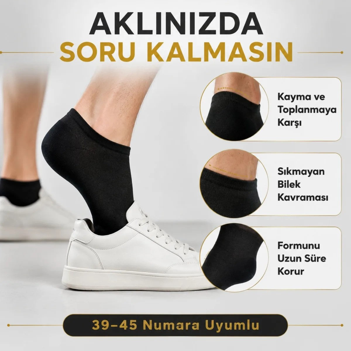 Erkek Pamuklu Patik Çorap 12’li Paket 39-44 | Dikişsiz Burun, Koku Karşıtı, Nefes Alan Kısa Konç Sneaker Çorabı
