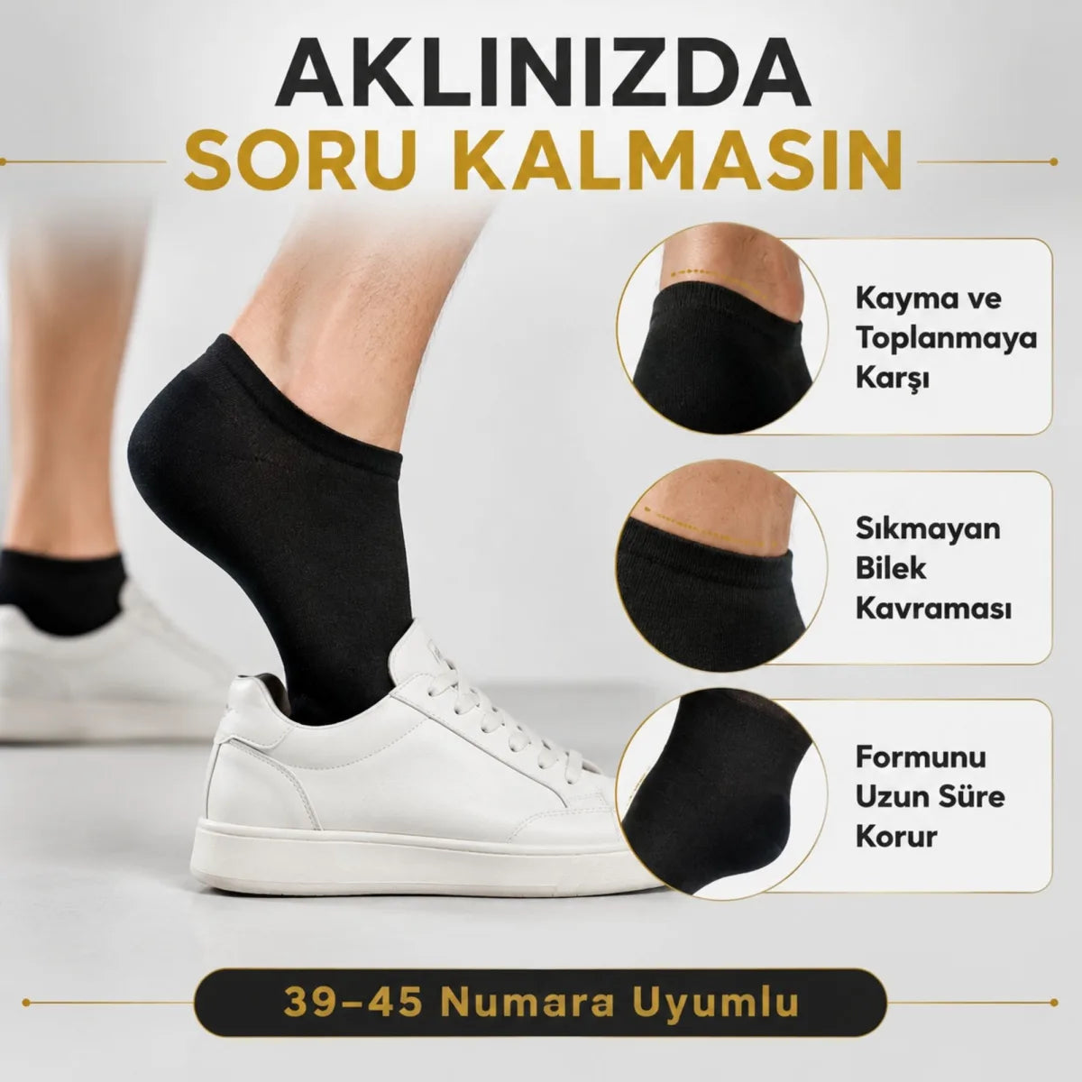 Erkek Pamuklu Patik Çorap 12’li Paket 39-44 | Dikişsiz Burun, Koku Karşıtı, Nefes Alan Kısa Konç Sneaker Çorabı