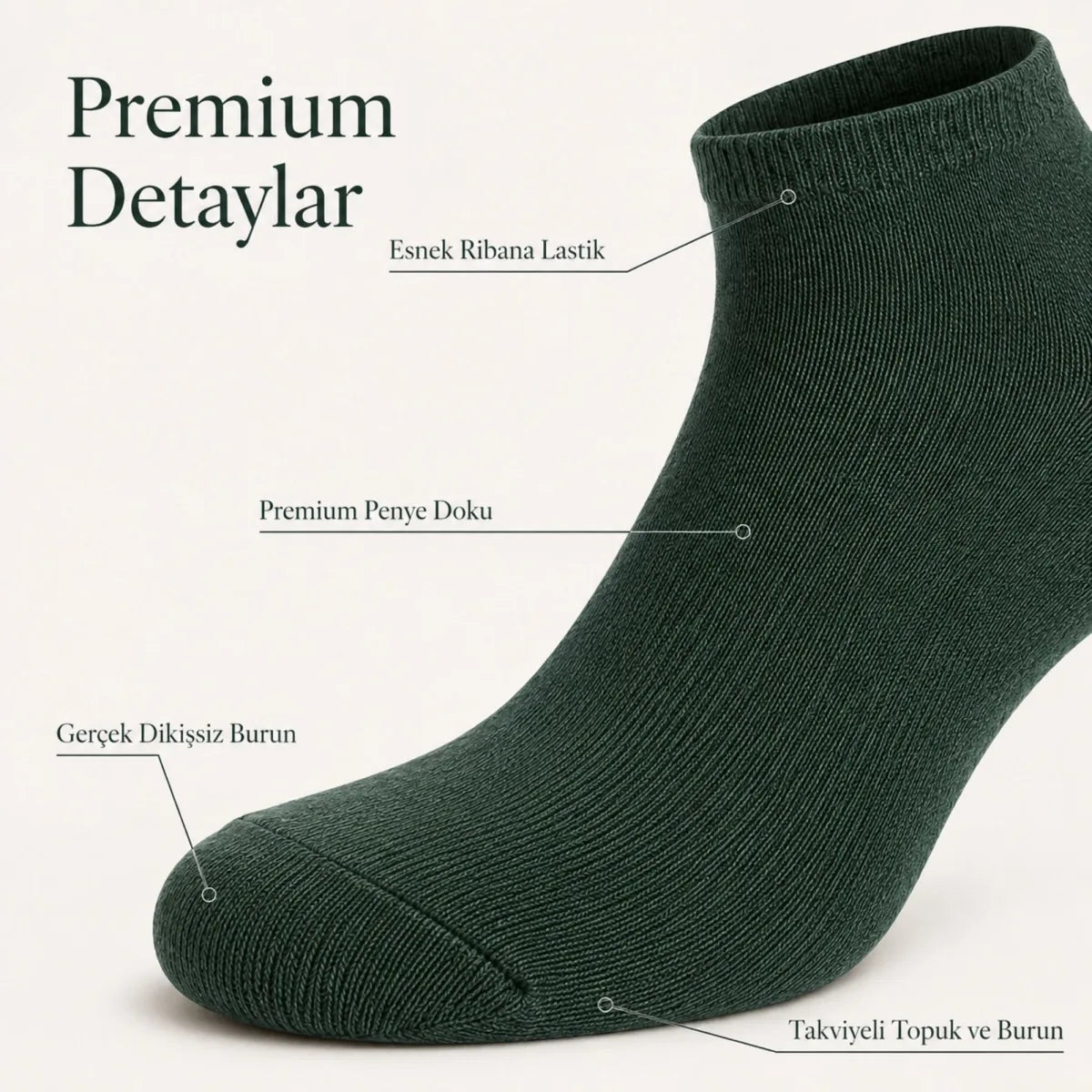 Erkek Pamuklu Patik Çorap 12’li Paket 39-44 | Dikişsiz Burun, Koku Karşıtı, Nefes Alan Kısa Konç Sneaker Çorabı