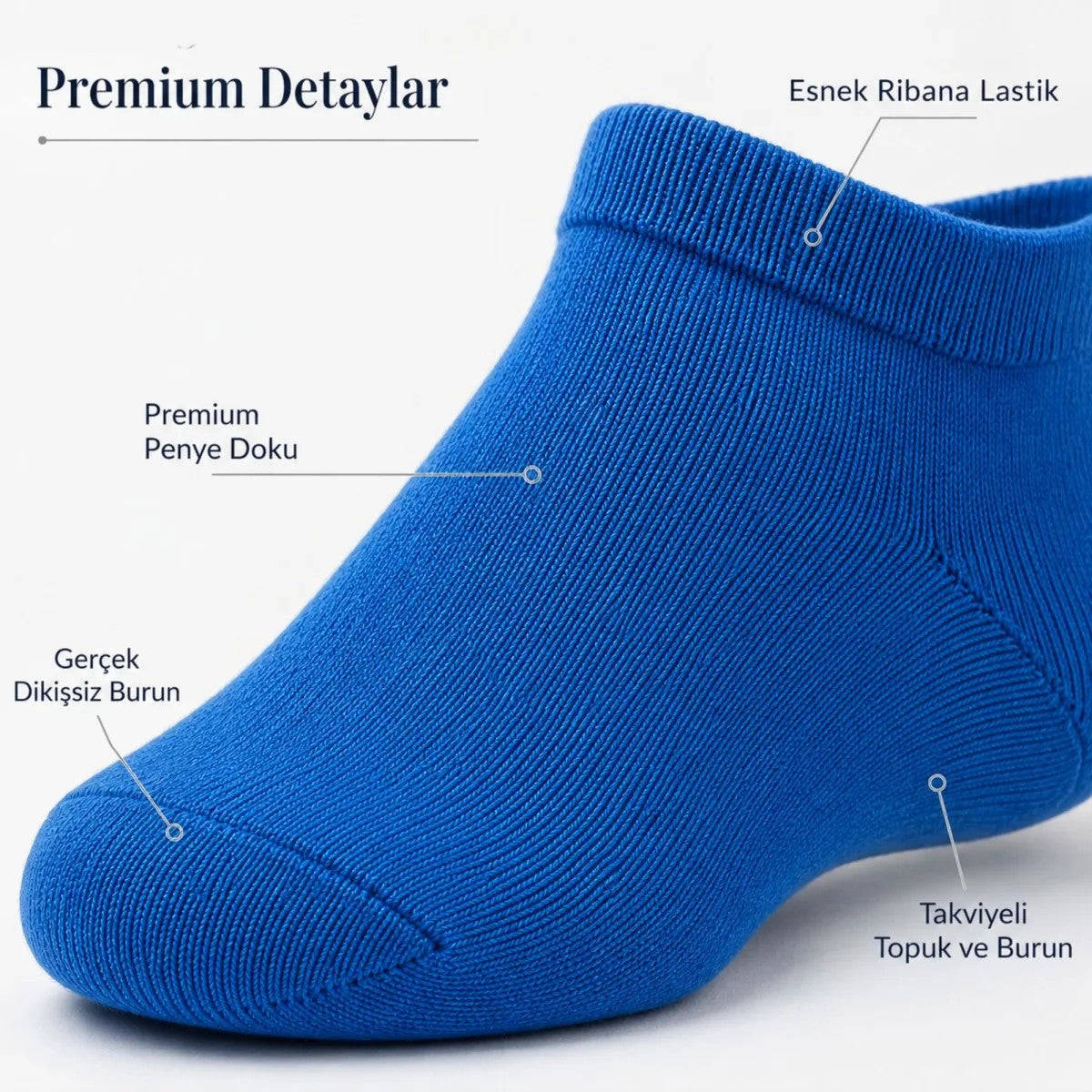 Erkek Pamuklu Patik Çorap 12’li Paket 39-44 | Dikişsiz Burun, Koku Karşıtı, Nefes Alan Kısa Konç Sneaker Çorabı