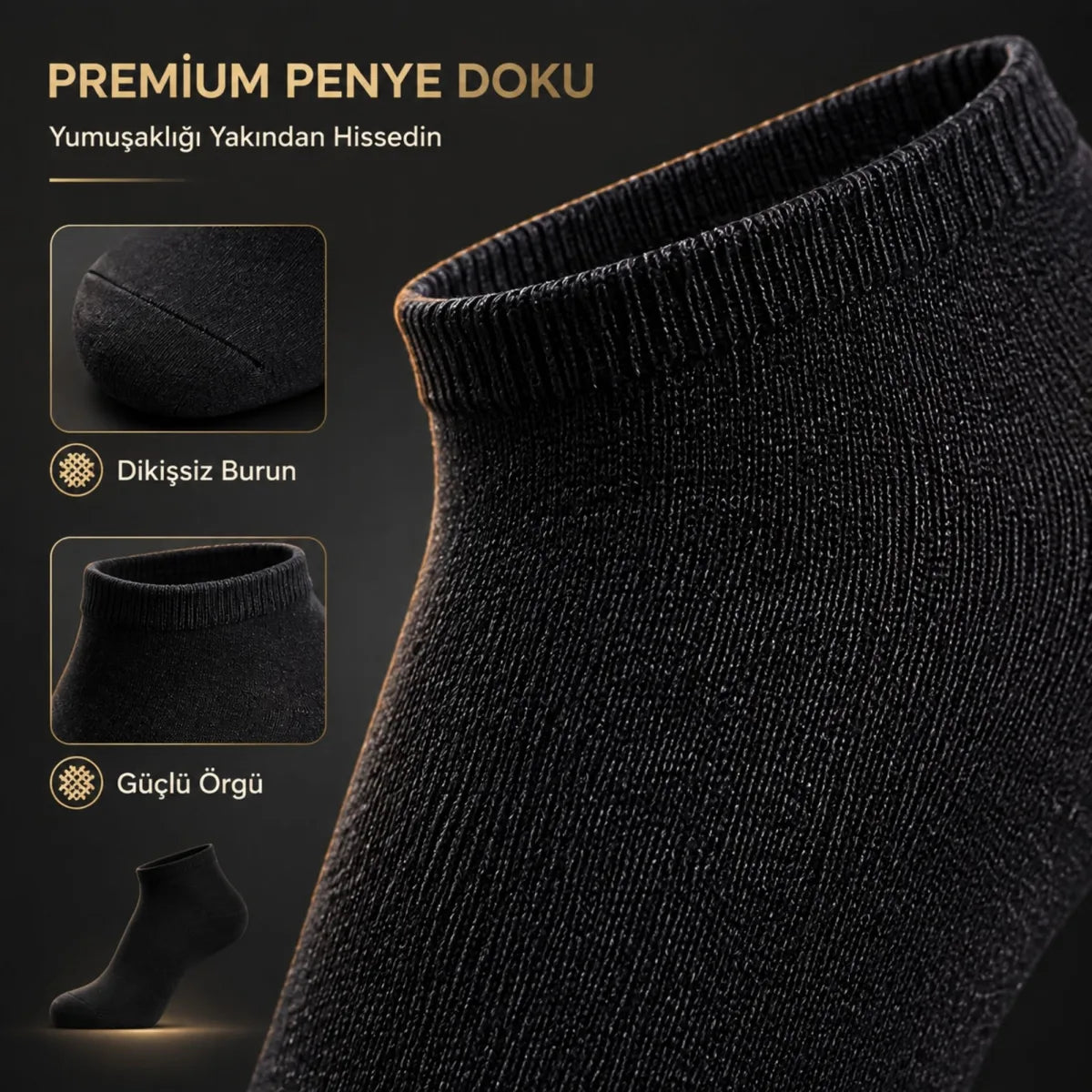 Erkek Pamuklu Patik Çorap 6’lı Paket 39-44 | Dikişsiz Burun, Koku Karşıtı, Nefes Alan Kısa Konç Sneaker Çorabı