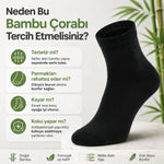 Erkek Kısa Konç 12’li Bambu Çorap 39-44 Dikişsiz Burun Nefes Alan Yumuşak Günlük Patik Çorap