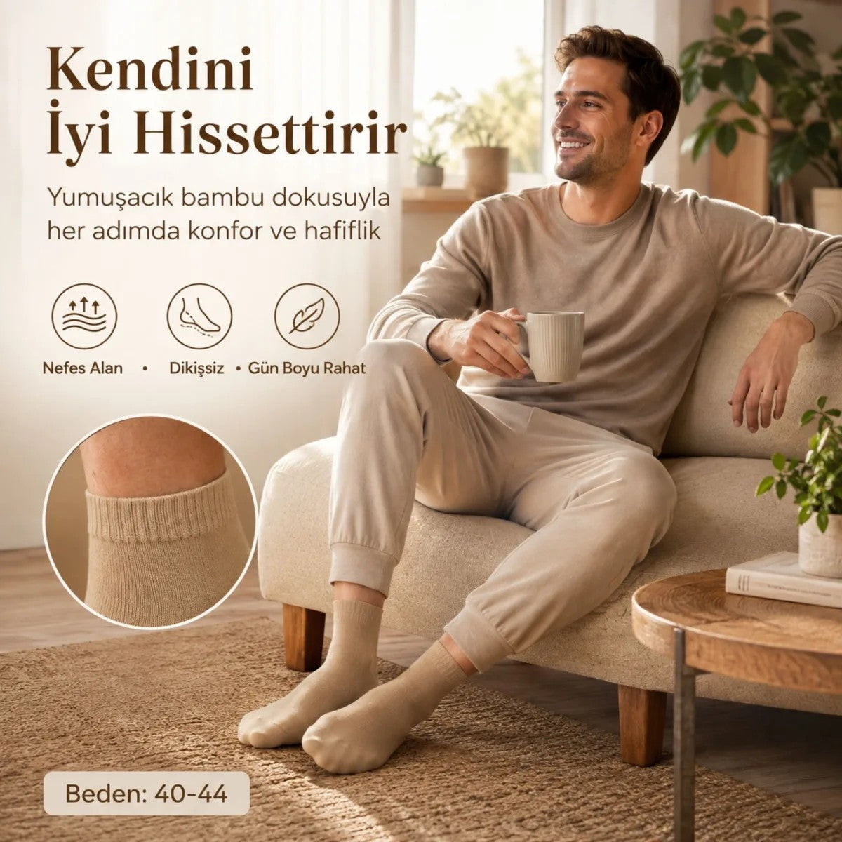 Erkek Kısa Konç 12’li Bambu Çorap 39-44 Dikişsiz Burun Nefes Alan Yumuşak Günlük Patik Çorap
