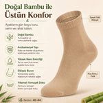 Erkek Kısa Konç 6’lı Bambu Çorap 39-44 Dikişsiz Burun Nefes Alan Yumuşak Günlük Patik Çorap