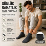 Erkek Kısa Konç 6’lı Bambu Çorap 39-44 Dikişsiz Burun Nefes Alan Yumuşak Günlük Patik Çorap