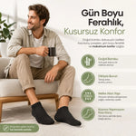 Erkek Kısa Konç 6’lı Bambu Çorap 39-44 Dikişsiz Burun Nefes Alan Yumuşak Günlük Patik Çorap