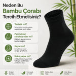 Erkek Kısa Konç 6’lı Bambu Çorap 39-44 Dikişsiz Burun Nefes Alan Yumuşak Günlük Patik Çorap