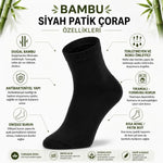 Erkek Kısa Konç 6’lı Bambu Çorap 39-44 Dikişsiz Burun Nefes Alan Yumuşak Günlük Patik Çorap