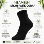 Erkek Kısa Konç 6’lı Bambu Çorap 39-44 Dikişsiz Burun Nefes Alan Yumuşak Günlük Patik Çorap