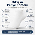 Erkek Patik Çorap 12’li Renk Seçenekleri 39-44 Yüksek Pamuklu Dikişsiz Koku Karşıtı