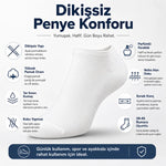 Erkek Patik Çorap 12’li Renk Seçenekleri 39-44 Yüksek Pamuklu Dikişsiz Koku Karşıtı