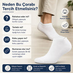 Erkek Patik Çorap 12’li Renk Seçenekleri 39-44 Yüksek Pamuklu Dikişsiz Koku Karşıtı
