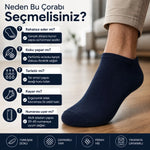 Erkek Patik Çorap 12’li Renk Seçenekleri 39-44 Yüksek Pamuklu Dikişsiz Koku Karşıtı