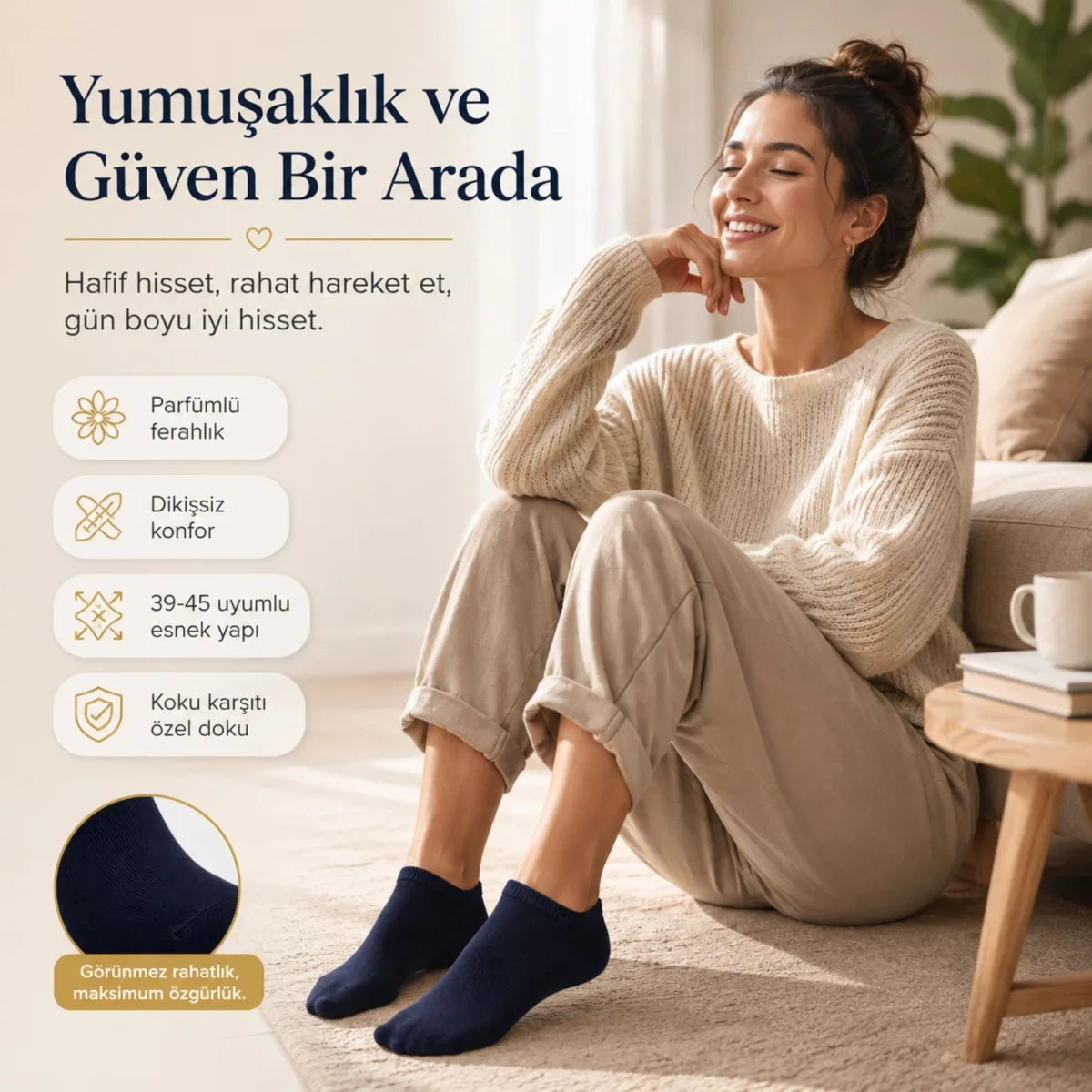 Erkek Patik Çorap 12’li Renk Seçenekleri 39-44 Yüksek Pamuklu Dikişsiz Koku Karşıtı