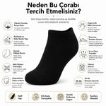 Erkek Patik Çorap 6’lı Siyah Beyaz Lacivert 39-44 Yüksek Pamuklu Dikişsiz Koku Karşıtı