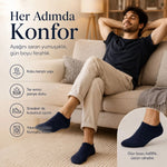Erkek Patik Çorap 6’lı Siyah Beyaz Lacivert 39-44 Yüksek Pamuklu Dikişsiz Koku Karşıtı