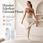 Kaymaz Tabanlı Kadın Balerin Tasarımlı Yoga Pilates Çorabı Çapraz Bantlı Spor Çorap Hac Umre Çorabı