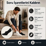 Erkek Bambu 6’lı Babet Çorap Görünmez No Show Dikişsiz Silikon Topuklu