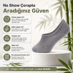 Erkek Bambu 6’lı Babet Çorap Görünmez No Show Dikişsiz Silikon Topuklu