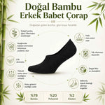 Erkek Bambu 6’lı Babet Çorap Görünmez No Show Dikişsiz Silikon Topuklu