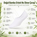 Erkek Bambu 6’lı Babet Çorap Görünmez No Show Dikişsiz Silikon Topuklu
