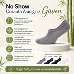 Erkek Bambu 4’lü Babet Çorap Görünmez No Show Dikişsiz Silikon Topuklu