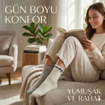 Kadın Fiyonklu Örgü Soket Çorap 4’lü Set – Yumuşak Pamuklu Dokulu Şık Günlük Çorap