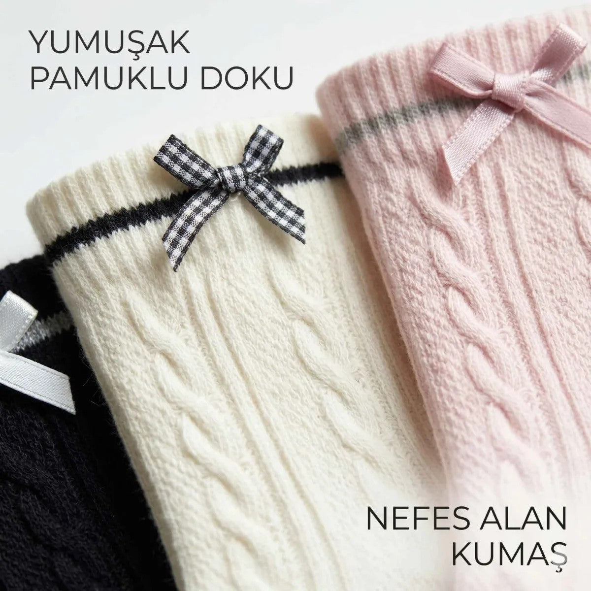 Kadın Fiyonklu Örgü Soket Çorap 8’li Set – Yumuşak Pamuklu Dokulu Şık Günlük Çorap