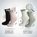 Kadın Fiyonklu Örgü Soket Çorap 8’li Set – Yumuşak Pamuklu Dokulu Şık Günlük Çorap