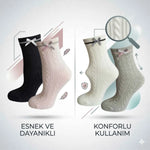 Kadın Fiyonklu Örgü Soket Çorap 8’li Set – Yumuşak Pamuklu Dokulu Şık Günlük Çorap