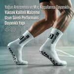 Kaydırmaz Çorap 3’lü Futbol Basketbol Tenis Erkek Spor Çorap, Beyaz, Kaymaz Çorap Tabanlı, Dikişsiz ve Parfümlü, Yüksek Kalite