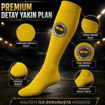 Takım Logolu 3’lü Sarı Futbol Çorabı 31-43, Unisex Uzun Konç, Dikişsiz Burun