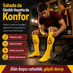 Takım Logolu 3’lü Sarı Futbol Çorabı 31-43, Unisex Uzun Konç, Dikişsiz Burun