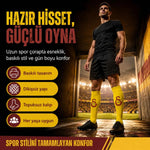 Takım Logolu 3’lü Sarı Futbol Çorabı 31-43, Unisex Uzun Konç, Dikişsiz Burun