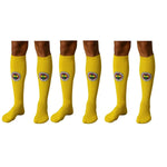 Takım Logolu 3’lü Sarı Futbol Çorabı 31-43, Unisex Uzun Konç, Dikişsiz Burun