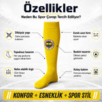 Takım Logolu 3’lü Sarı Futbol Çorabı 31-43, Unisex Uzun Konç, Dikişsiz Burun