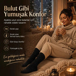Kadın Siyah 6’lı Kışlık Termal Uzun Çorap | Dikişsiz, Esnek Havlu Dokulu, Sıcak Tutan, Güçlendirilmiş Topuk ve Burun