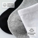 Çocuk Patik Çorap 3’lü – Pamuklu, Nefes Alan Günlük Kısa Çorap