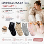 Kadın Fırfırlı Soket Çorap 4’lü Set – Puantiyeli, Fiyonklu, Yumuşak ve Esnek Bilek Çorabı