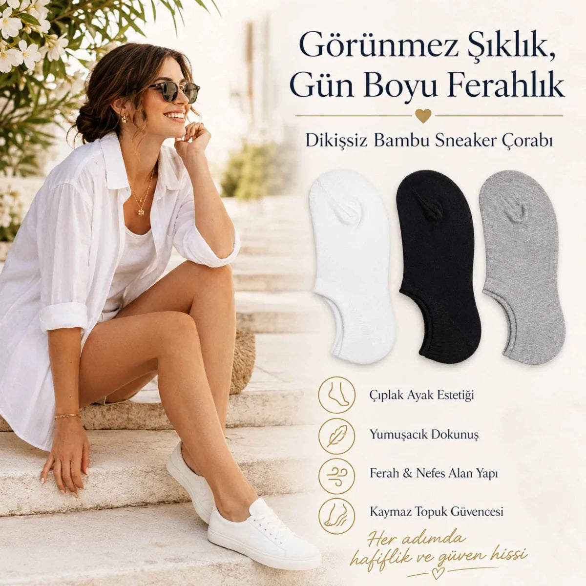 Erkek Bambu 12’li Dikişsiz Babet Çorap Siyah Beyaz Gri Görünmez Sneaker Çorap Nefes Alan Yumuşak