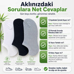 Erkek Bambu 12’li Dikişsiz Babet Çorap Siyah Beyaz Gri Görünmez Sneaker Çorap Nefes Alan Yumuşak